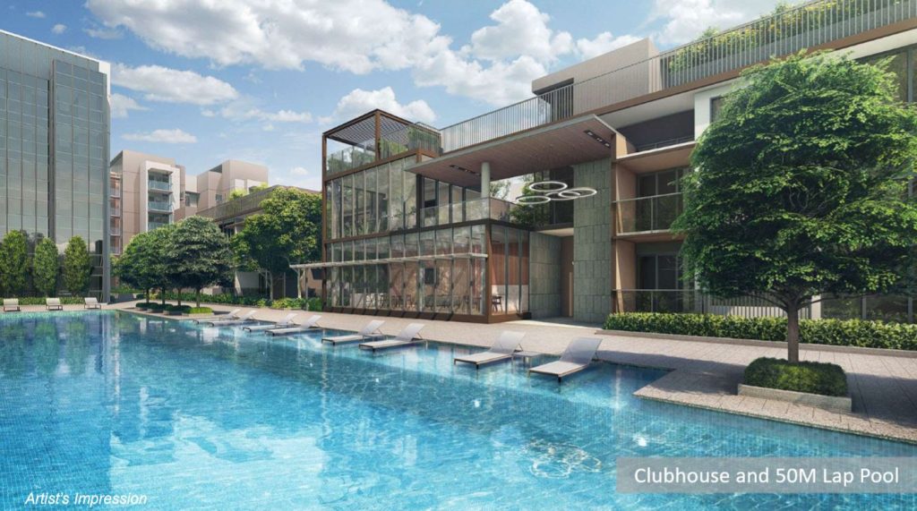 Fourth Avenue Residences clubhouse and lap pool, Bukit Timah, Singapore