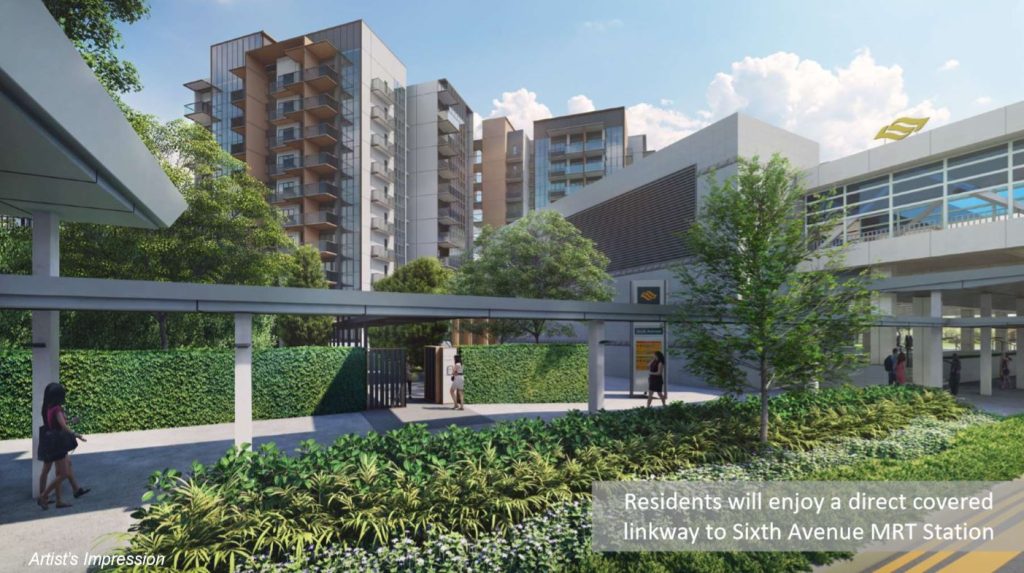 Fourth Avenue Residences direct covered linkway Sixth avenue MRT station, Bukit Timah, Singapore