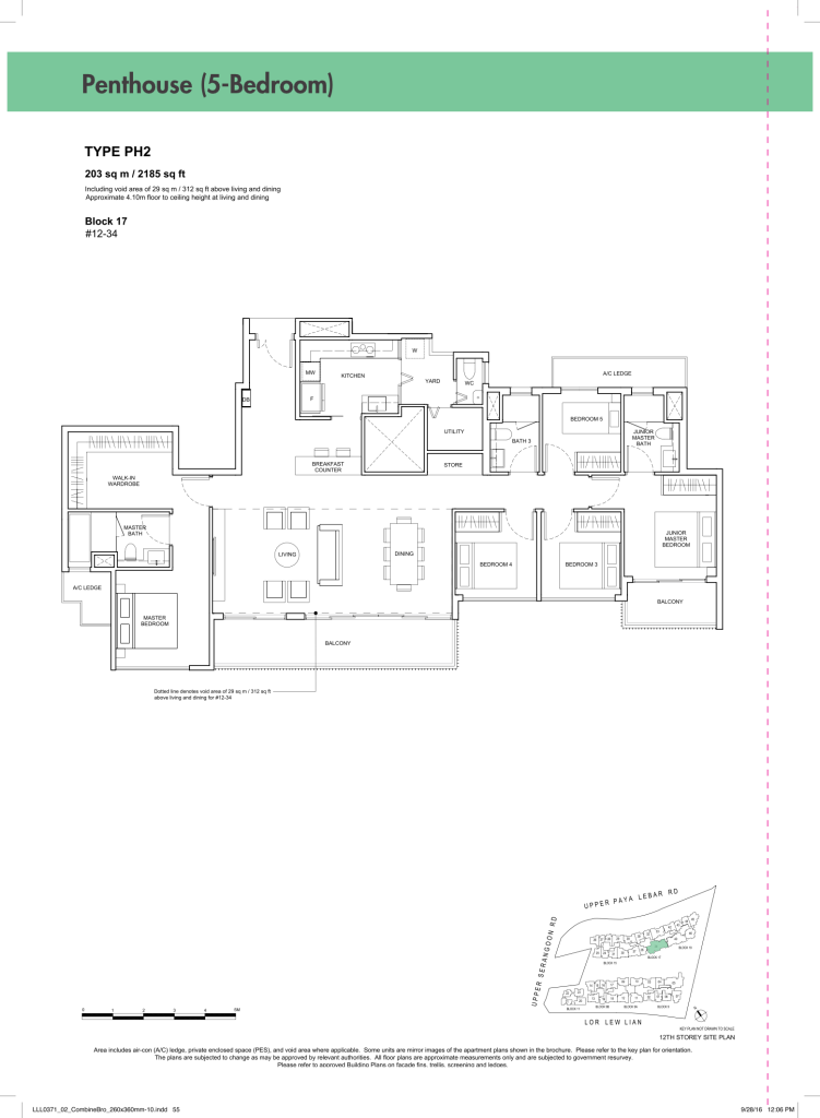 Forest Woods floor plan Type PH2, 2185 sqft, Serangoon, Singapore