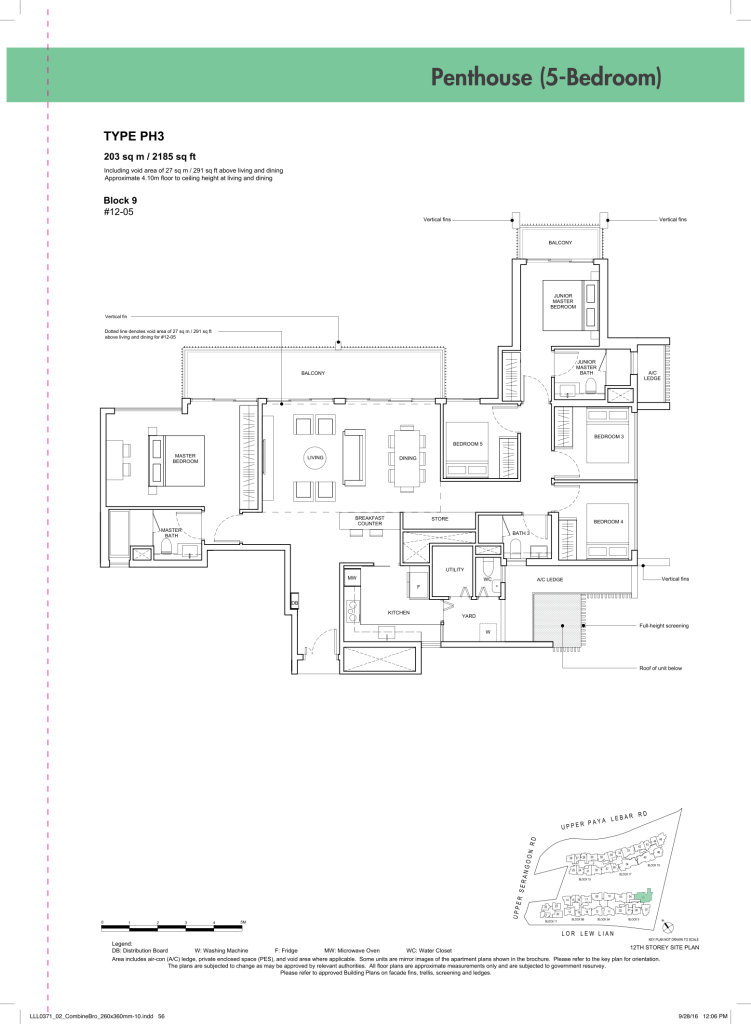 Forest Woods floor plan Type PH3, 2185 sqft, Serangoon, Singapore