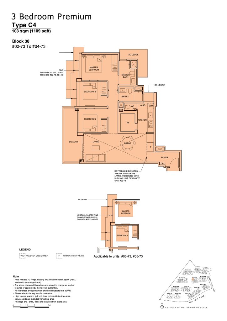 Forett at Bukit Timah floor plan Type C4, 1109 sqft, Bukit Timah, Singapore