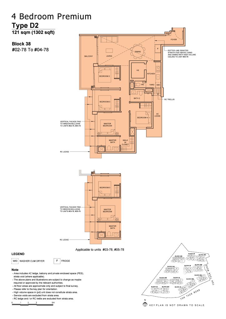 Forett at Bukit Timah floor plan Type D2, 1302 sqft, Bukit Timah, Singapore