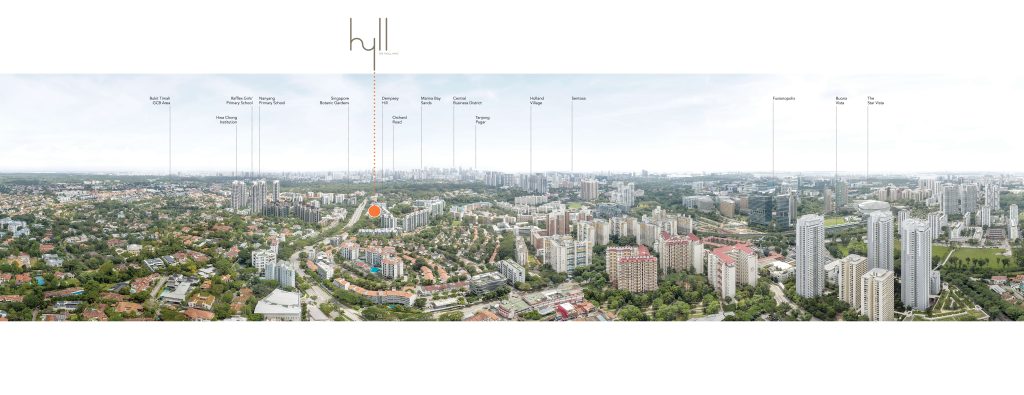 Hyll on Holland panoramic view from the development, Bukit Timah, Singapore