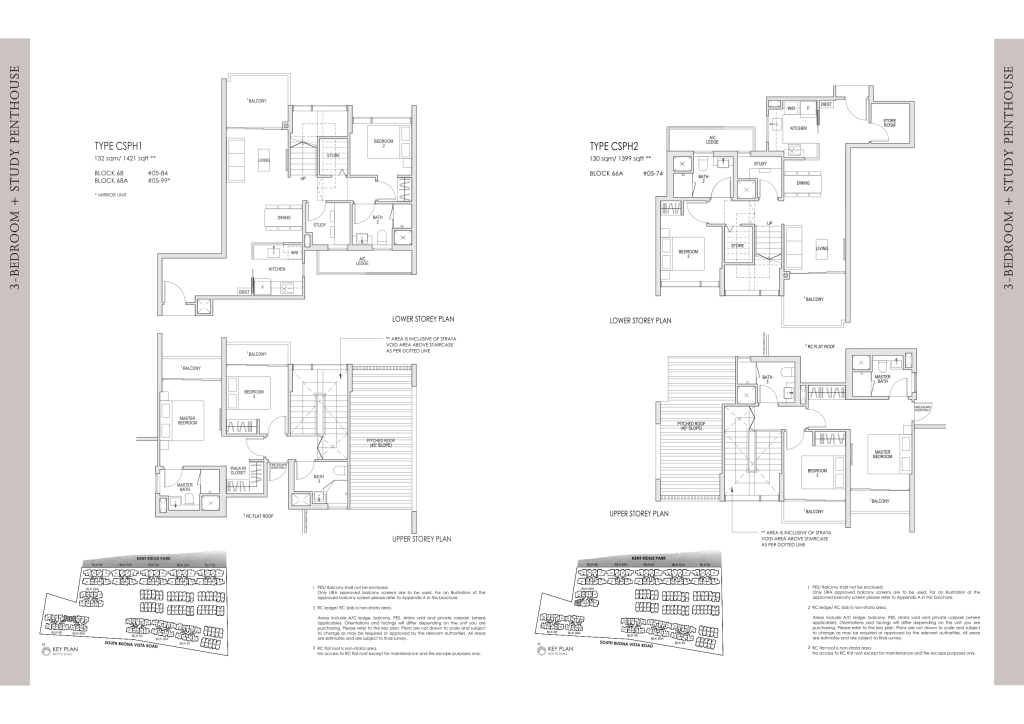 Kent Ridge Hill Residences floor plan Type 1399, 1421 sqft, Queenstown, Singapore