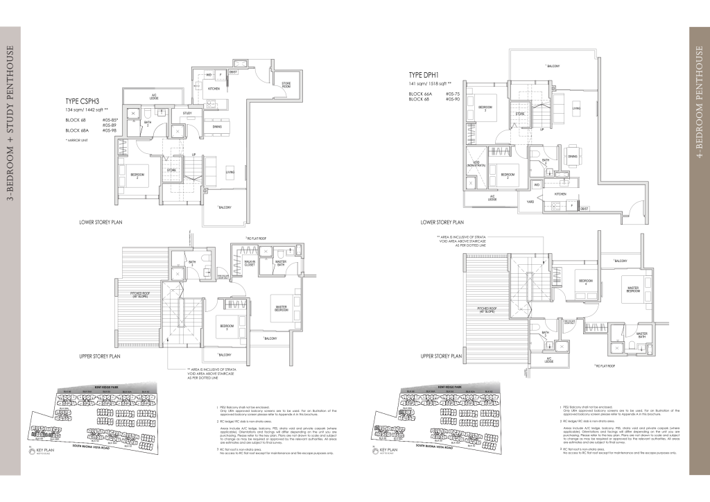 Kent Ridge Hill Residences floor plan Type 1518, 1442 sqft, Queenstown, Singapore