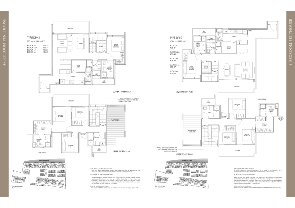 Kent Ridge Hill Residences floor plan Type 1927, 1884 sqft, Queenstown, Singapore