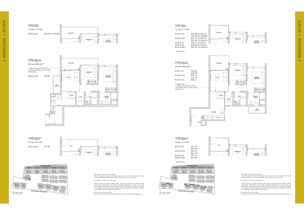 Kent Ridge Hill Residences floor plan, 775 sqft, Queenstown, Singapore