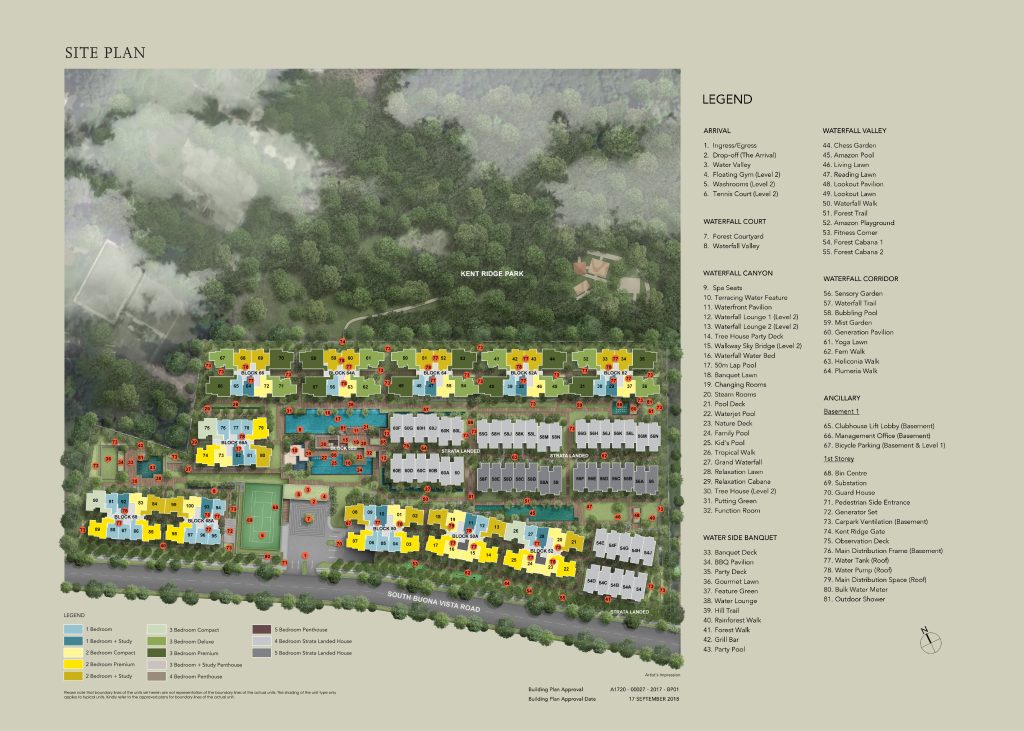 Kent Ridge Hill Residences site plan, Queenstown, Singapore