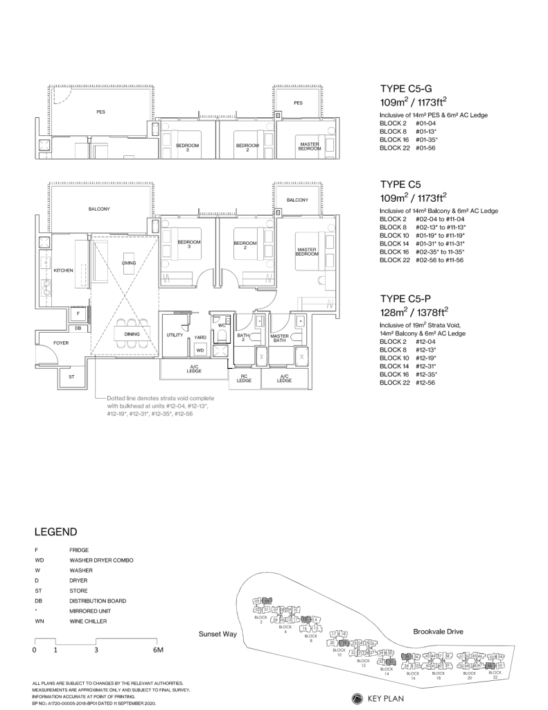 Ki Residences at Brookvale floor plan Type C5, 1173 sqft, Clementi, Singapore