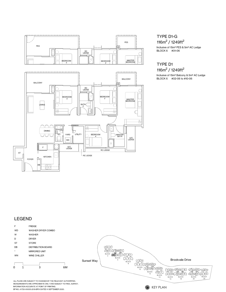 Ki Residences at Brookvale floor plan Type D1, 1249 sqft, Clementi, Singapore