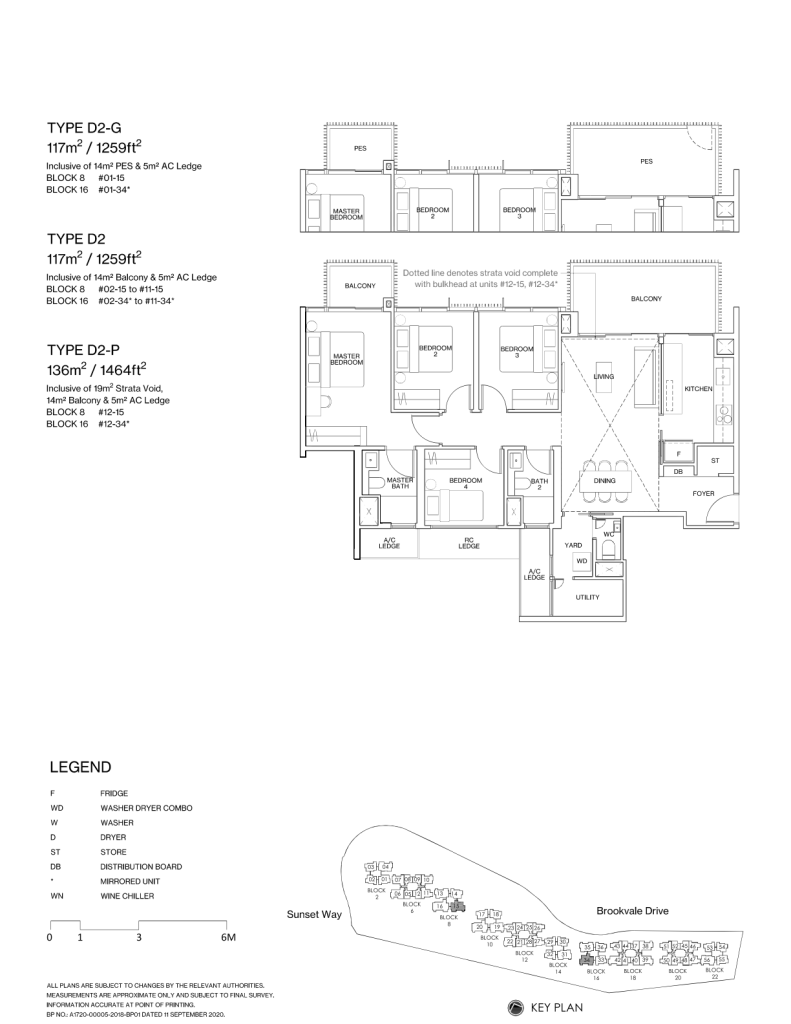 Ki Residences at Brookvale floor plan Type D2, 1259 sqft, Clementi, Singapore