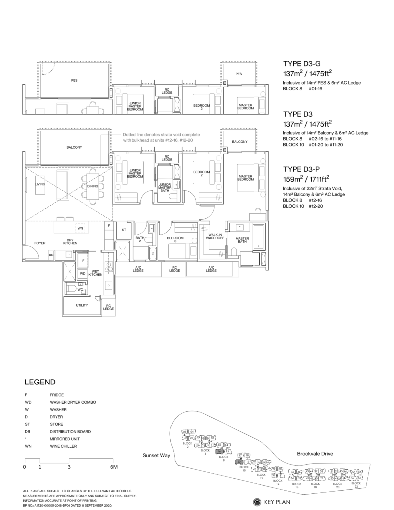 Ki Residences at Brookvale floor plan Type D3, 1475 sqft, Clementi, Singapore