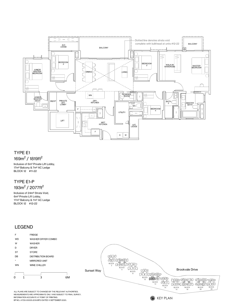 Ki Residences at Brookvale floor plan Type E1, 1819 sqft, Clementi, Singapore