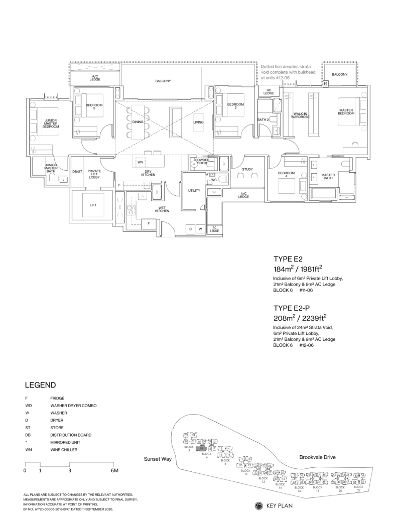Ki Residences at Brookvale floor plan Type E2, 1981 sqft, Clementi, Singapore