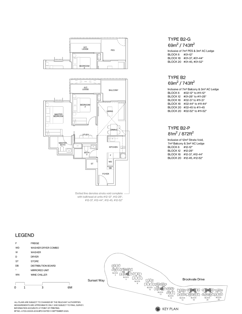 Ki Residences at Brookvale floor plan Type B2, 743 sqft, Clementi, Singapore