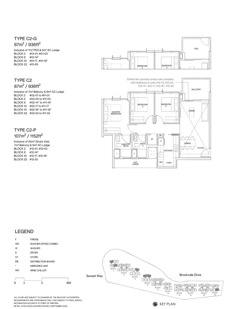 Ki Residences at Brookvale floor plan Type C2, 936 sqft, Clementi, Singapore