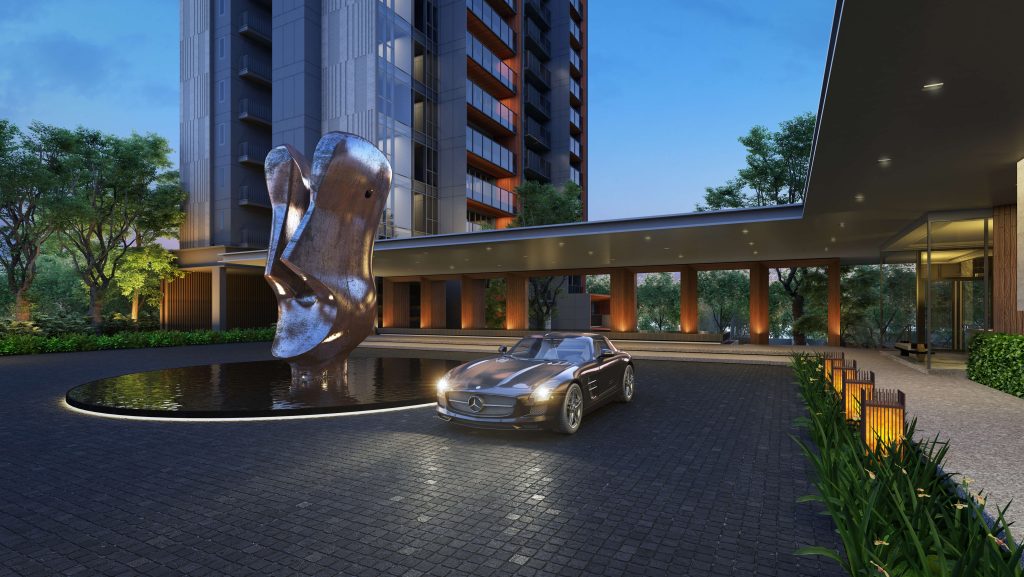 Leedon Green arrival courtyard, Bukit Timah, Singapore