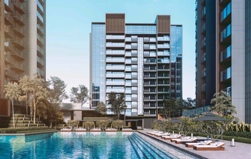 Leedon Green tower exterior, Bukit Timah, Singapore