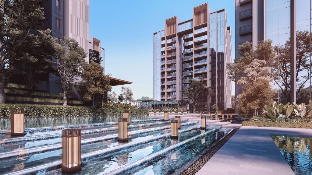 Leedon Green water feature, Bukit Timah, Singapore