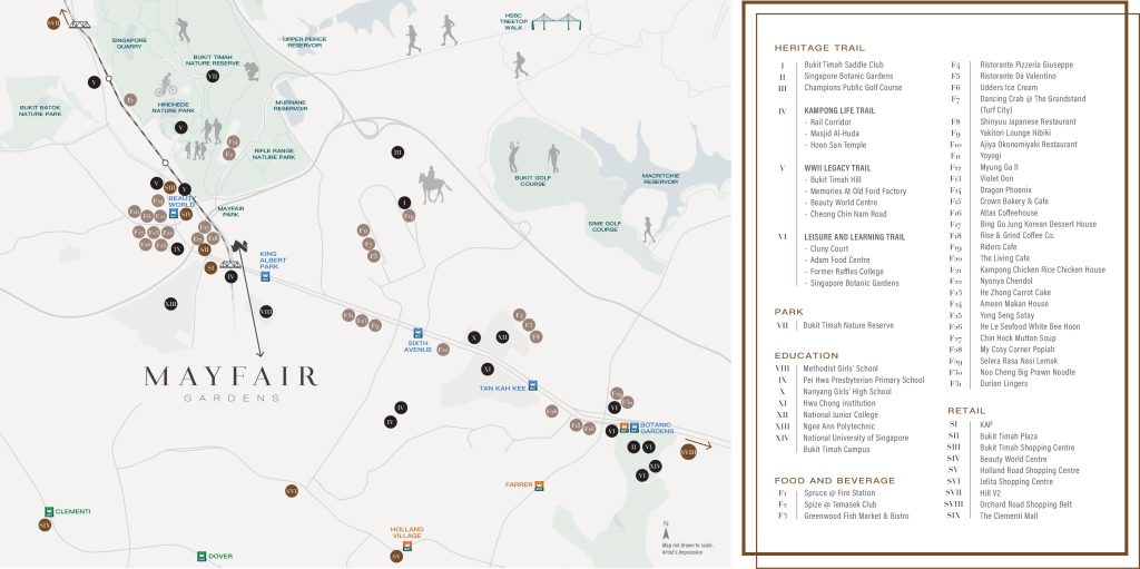 Mayfair Gardens location map, Bukit Timah, Singapore