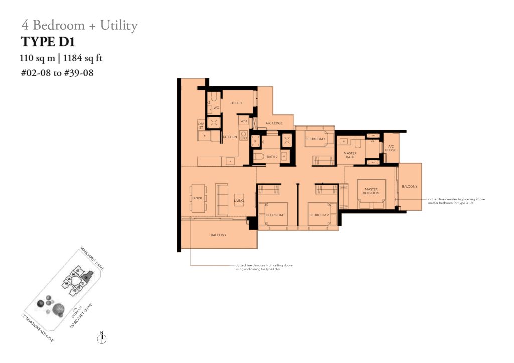 Margaret Ville floor plan, 1184 sqft, Queenstown, Singapore