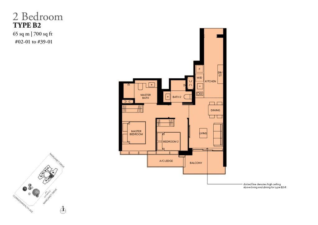 Margaret Ville floor plan, 700 sqft, Queenstown, Singapore