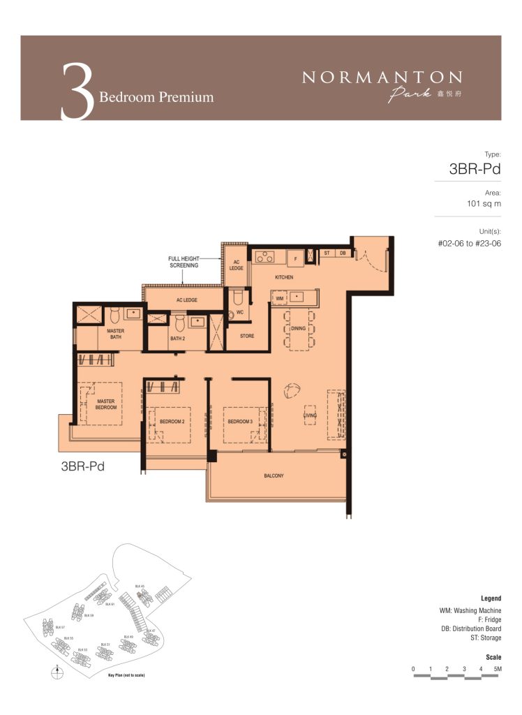 Normanton Park floor plan, 1087 sqft, Queenstown, Singapore