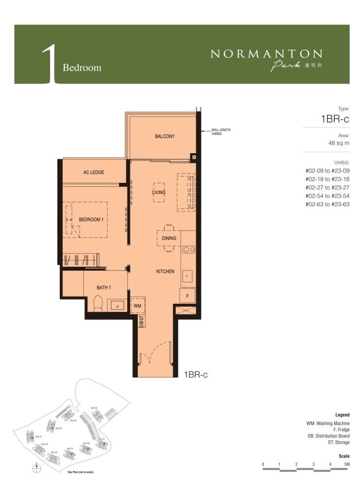 Normanton Park floor plan, 517 sqft, Queenstown, Singapore