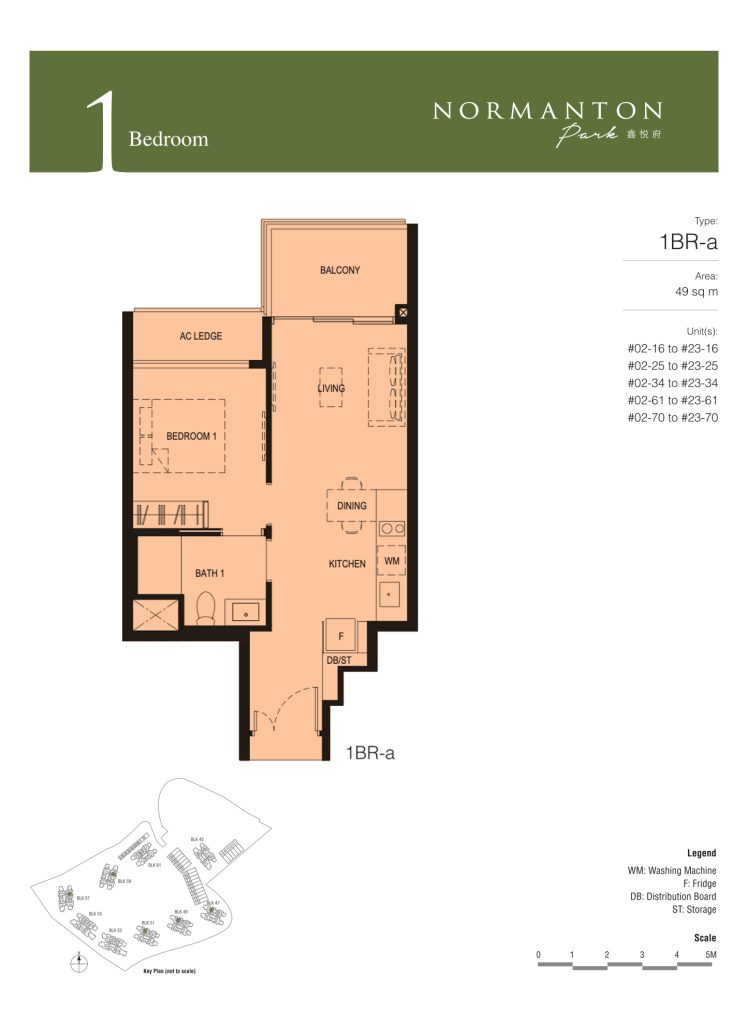 Normanton Park floor plan, 527 sqft, Queenstown, Singapore