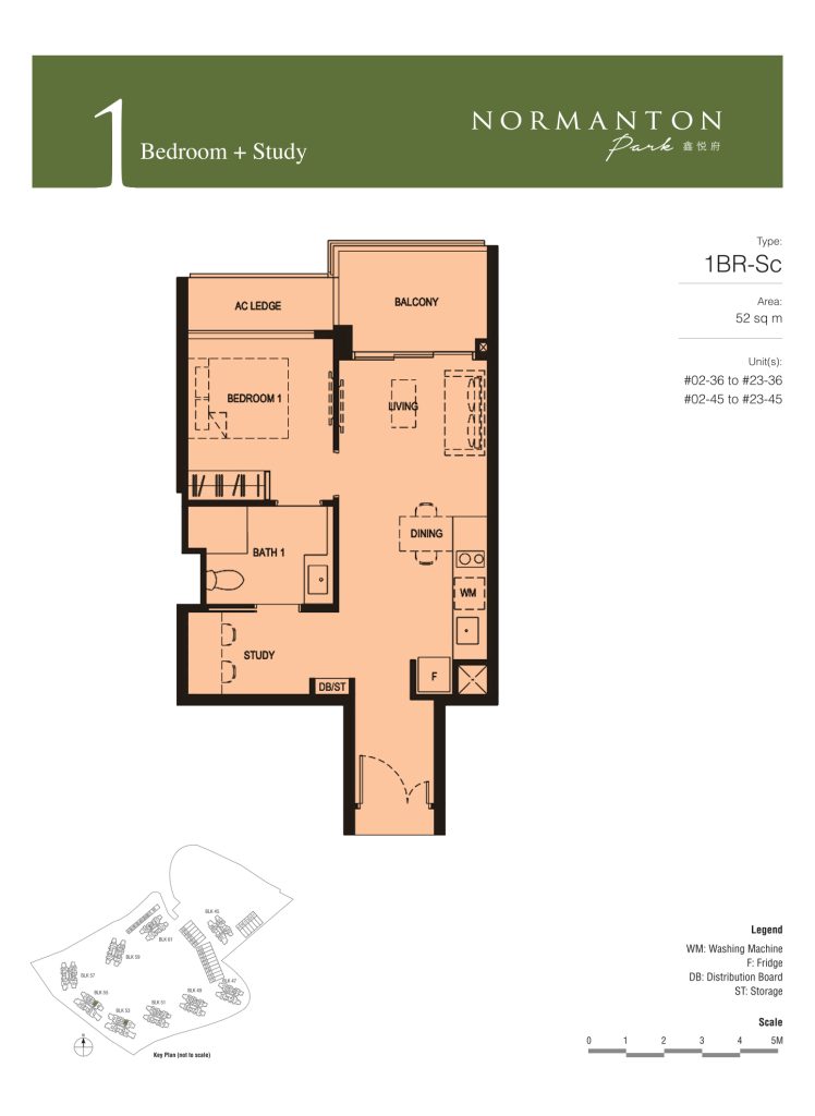 Normanton Park floor plan, 560 sqft, Queenstown, Singapore