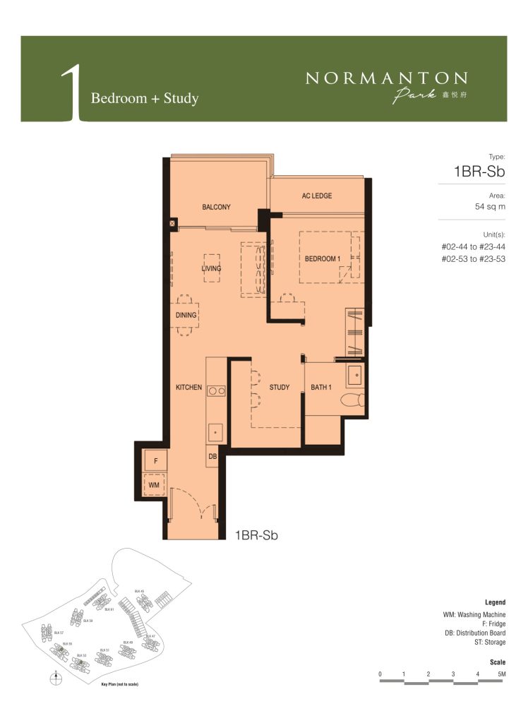 Normanton Park floor plan, 581 sqft, Queenstown, Singapore