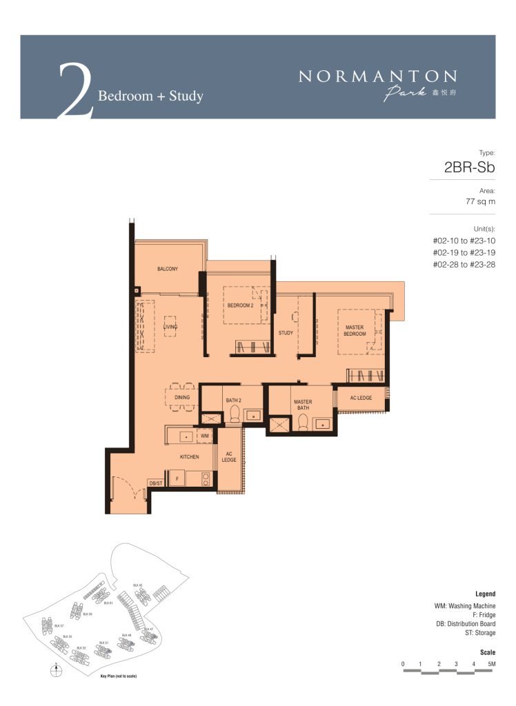Normanton Park floor plan, 829 sqft, Queenstown, Singapore
