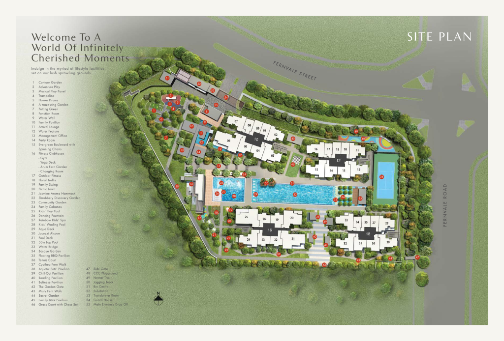 Parc Botannia site plan, Sengkang, Singapore