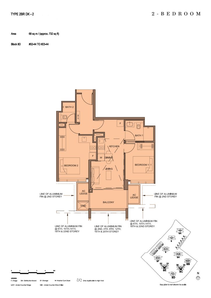 Parc Clematis floor plan, 732 sqft, Clementi, Singapore