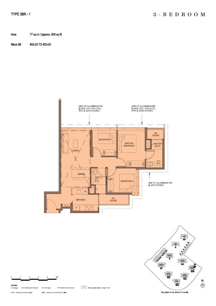 Parc Clematis floor plan, 829 sqft, Clementi, Singapore