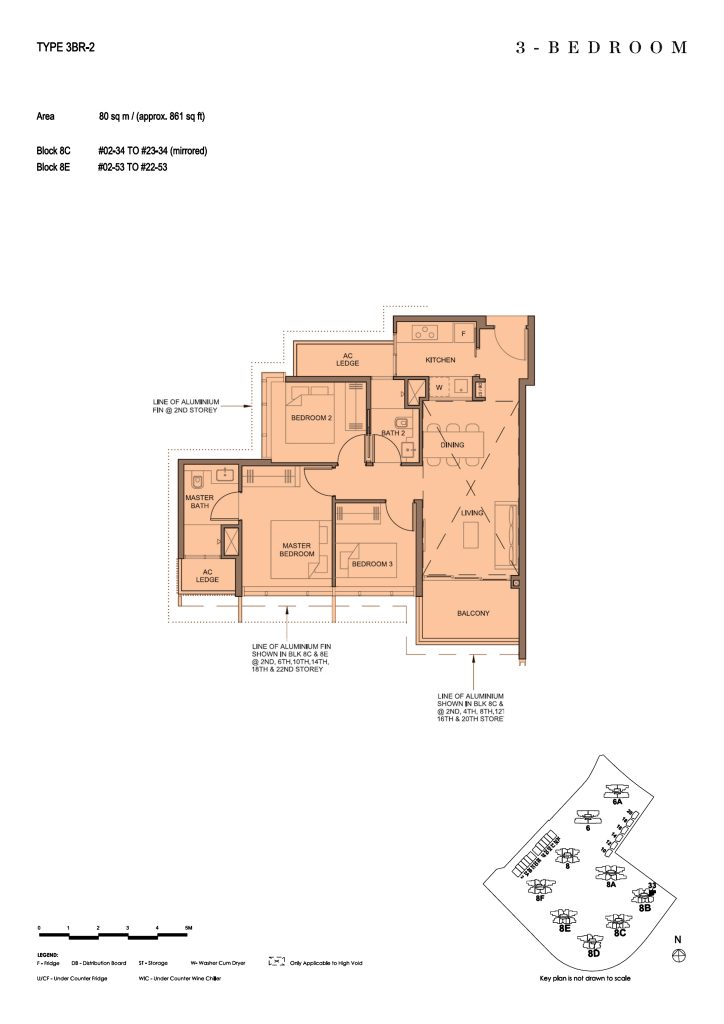 Parc Clematis floor plan, 861 sqft, Clementi, Singapore