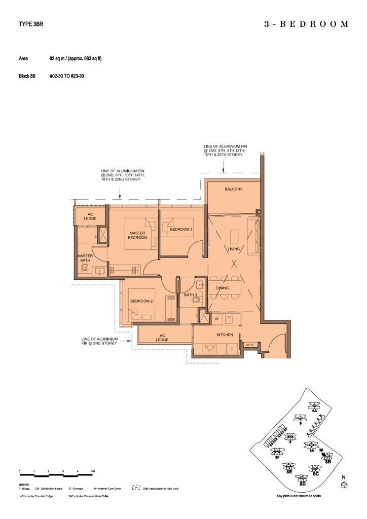 Parc Clematis floor plan, 883 sqft, Clementi, Singapore