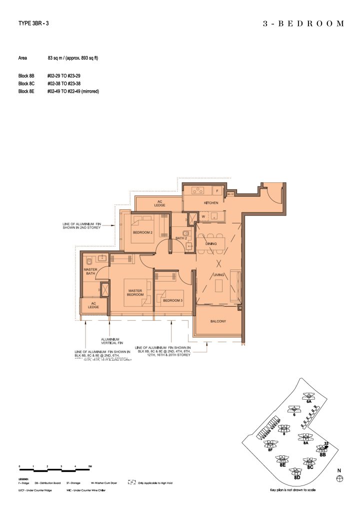Parc Clematis floor plan, 893 sqft, Clementi, Singapore