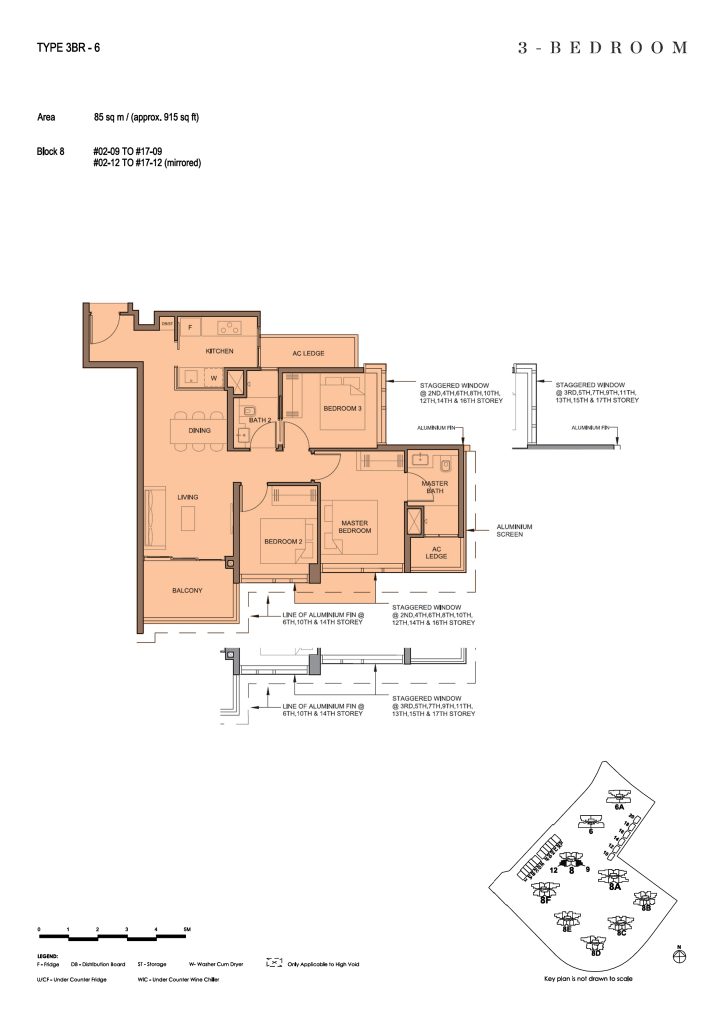 Parc Clematis floor plan, 915 sqft, Clementi, Singapore