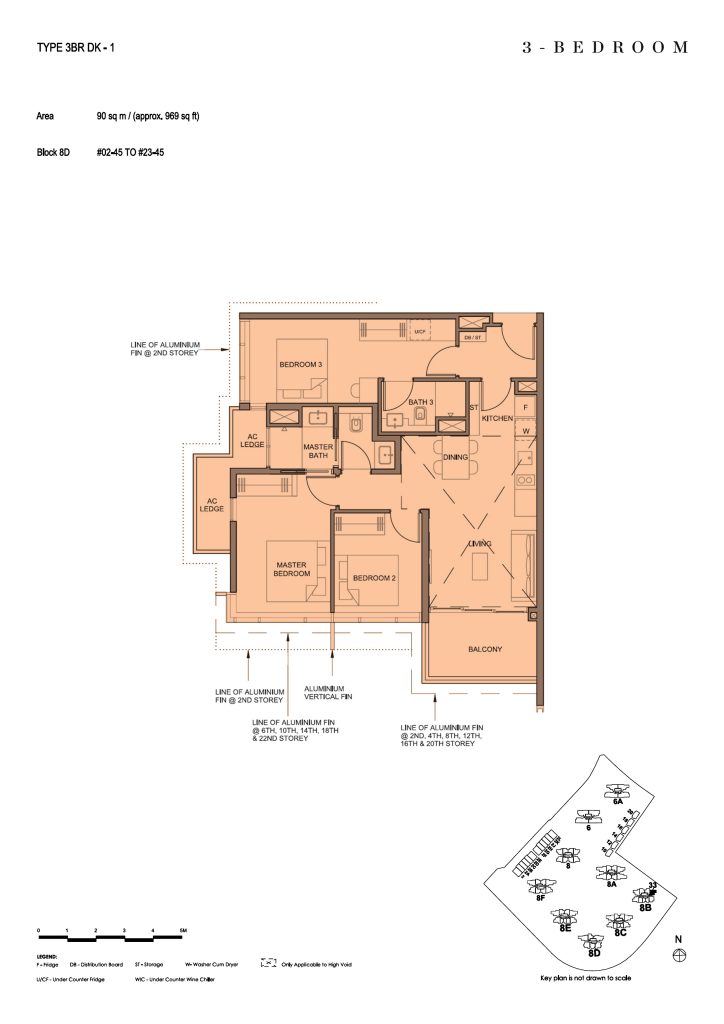 Parc Clematis floor plan, 969 sqft, Clementi, Singapore