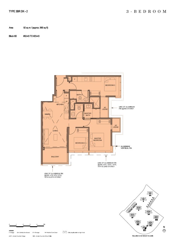 Parc Clematis floor plan, 990 sqft, Clementi, Singapore
