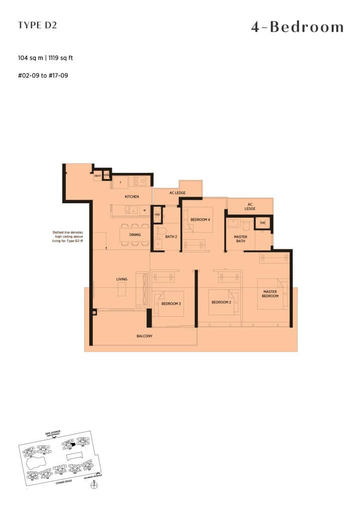 Parc Esta floor plan, 1119 sqft, Geylang, Singapore