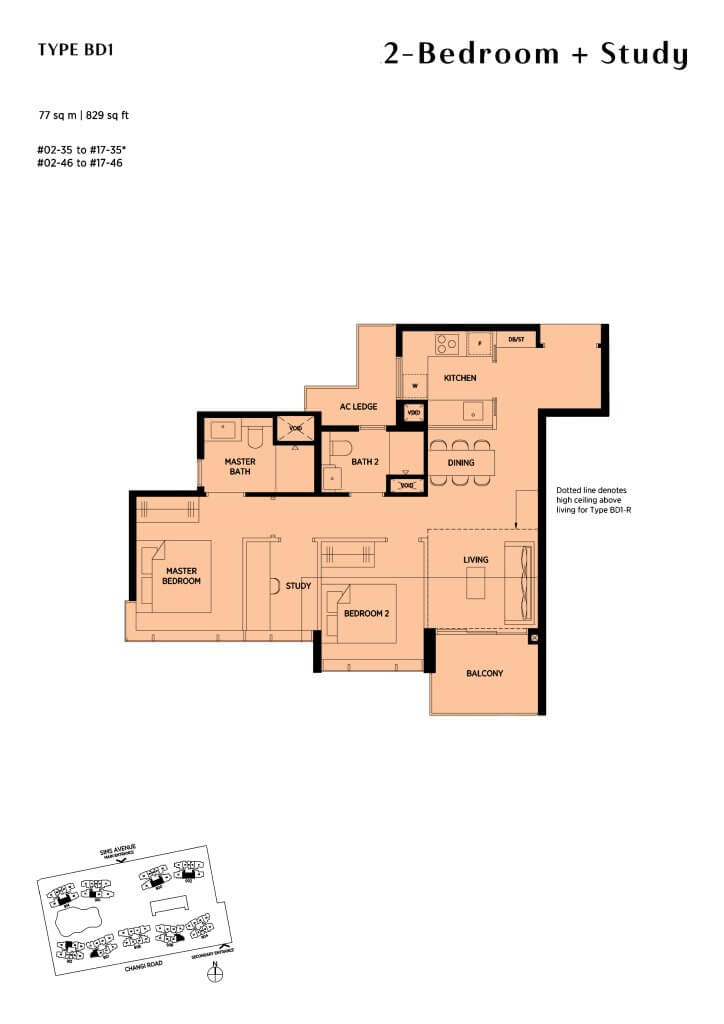 Parc Esta floor plan, 829 sqft, Geylang, Singapore