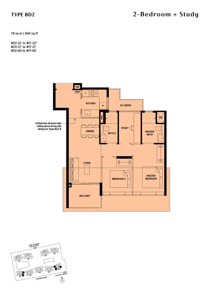 Parc Esta floor plan, 840 sqft, Geylang, Singapore