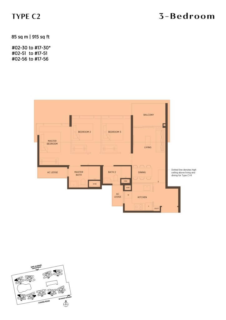 Parc Esta floor plan, 915 sqft, Geylang, Singapore