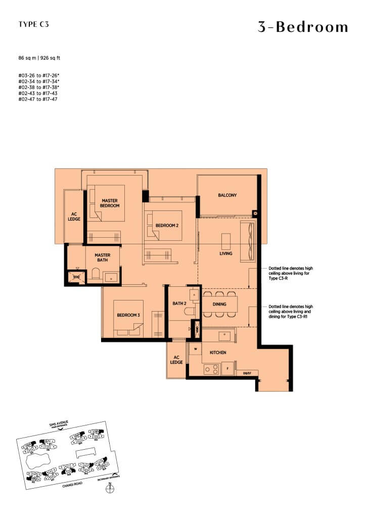 Parc Esta floor plan, 926 sqft, Geylang, Singapore