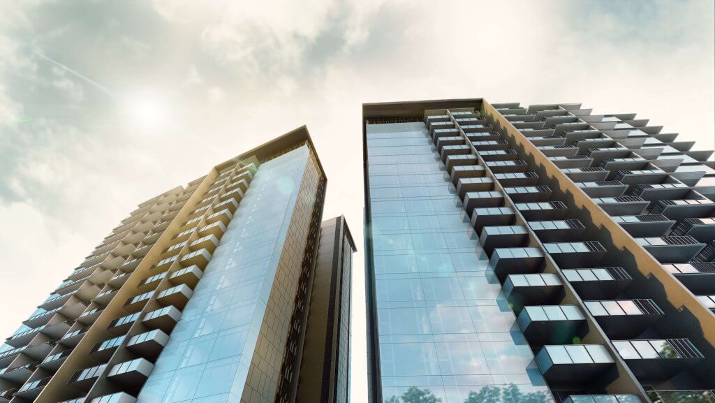 Parc Esta tower seen from below, Geylang, Singapore