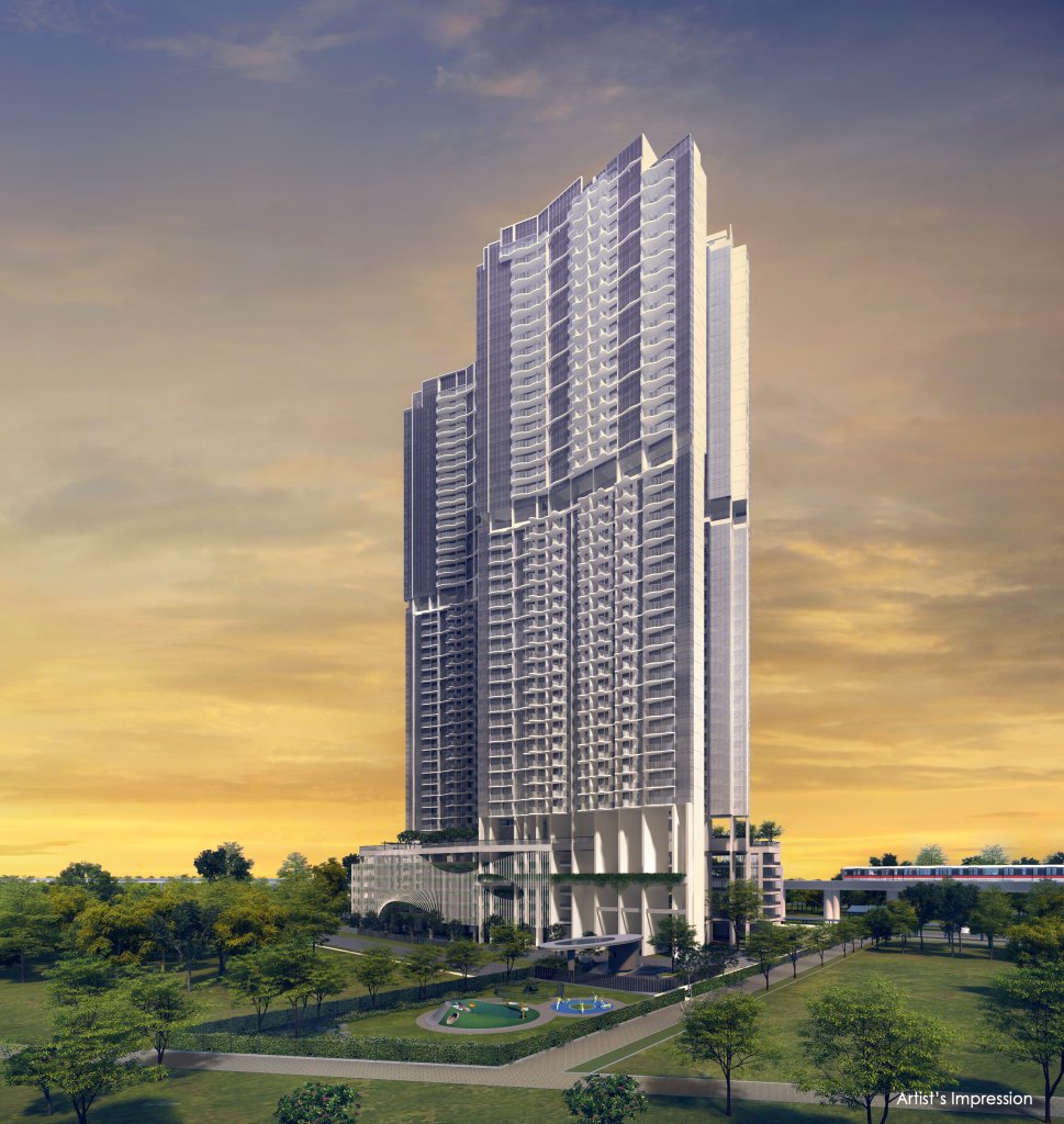 Queens Peak towers at sunset, Queenstown, Singapore