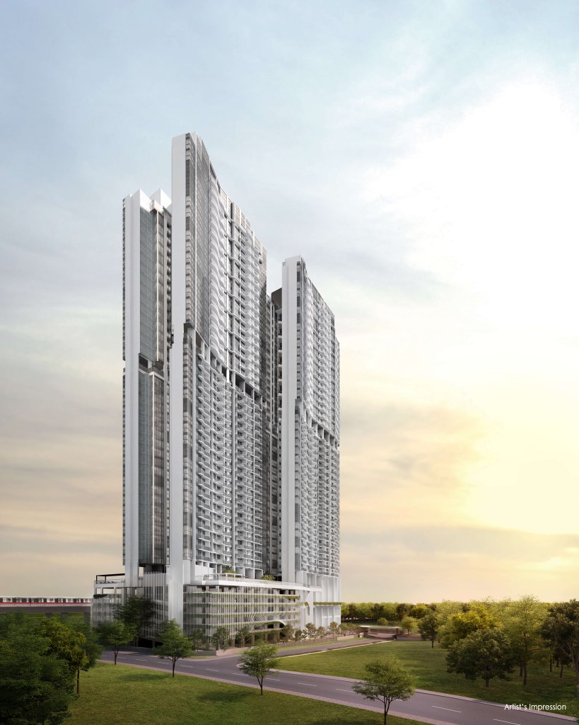 Queens Peak towers seen from the road, Queenstown, Singapore