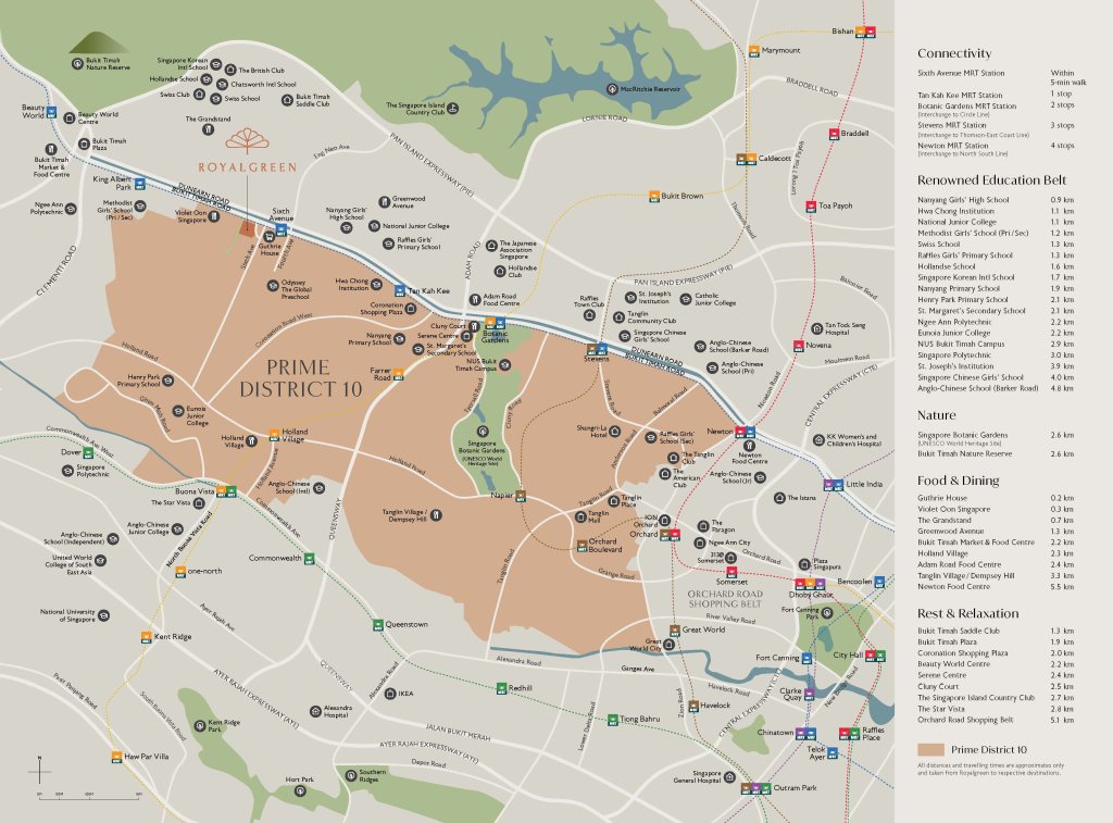 Royalgreen location map, Bukit Timah, Singapore